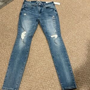Pacsun paint splattered skinny jeans